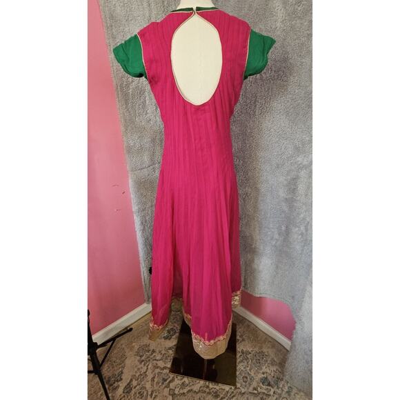 VTG Indian Bollywood Kameez Dress Hippie Boho Festival Beaded WOW Twirly! 36 M - Picture 3 of 8